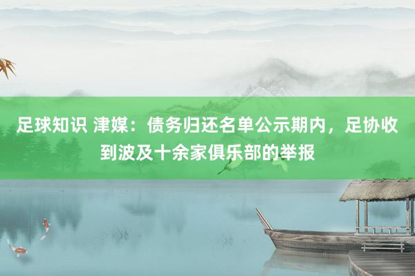 足球知识 津媒：债务归还名单公示期内，足协收到波及十余家俱乐部的举报