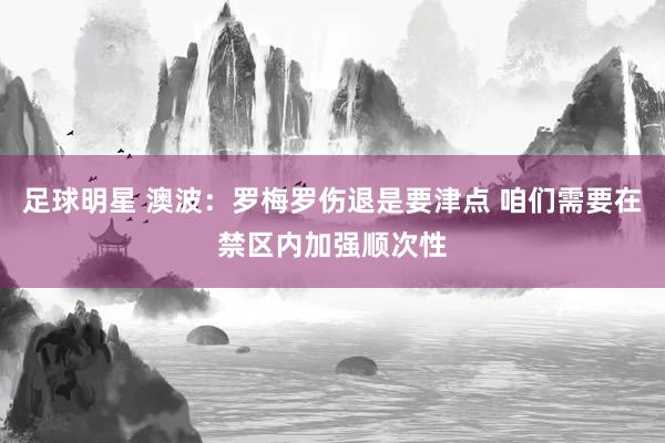 足球明星 澳波：罗梅罗伤退是要津点 咱们需要在禁区内加强顺次性