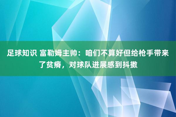 足球知识 富勒姆主帅：咱们不算好但给枪手带来了贫瘠，对球队进展感到抖擞